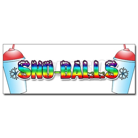 Amistad 12 in. Sno-Balls Decal Sticker - Snowcones Water Ice Italian Shaved Ice Cold Fruit AM3261603